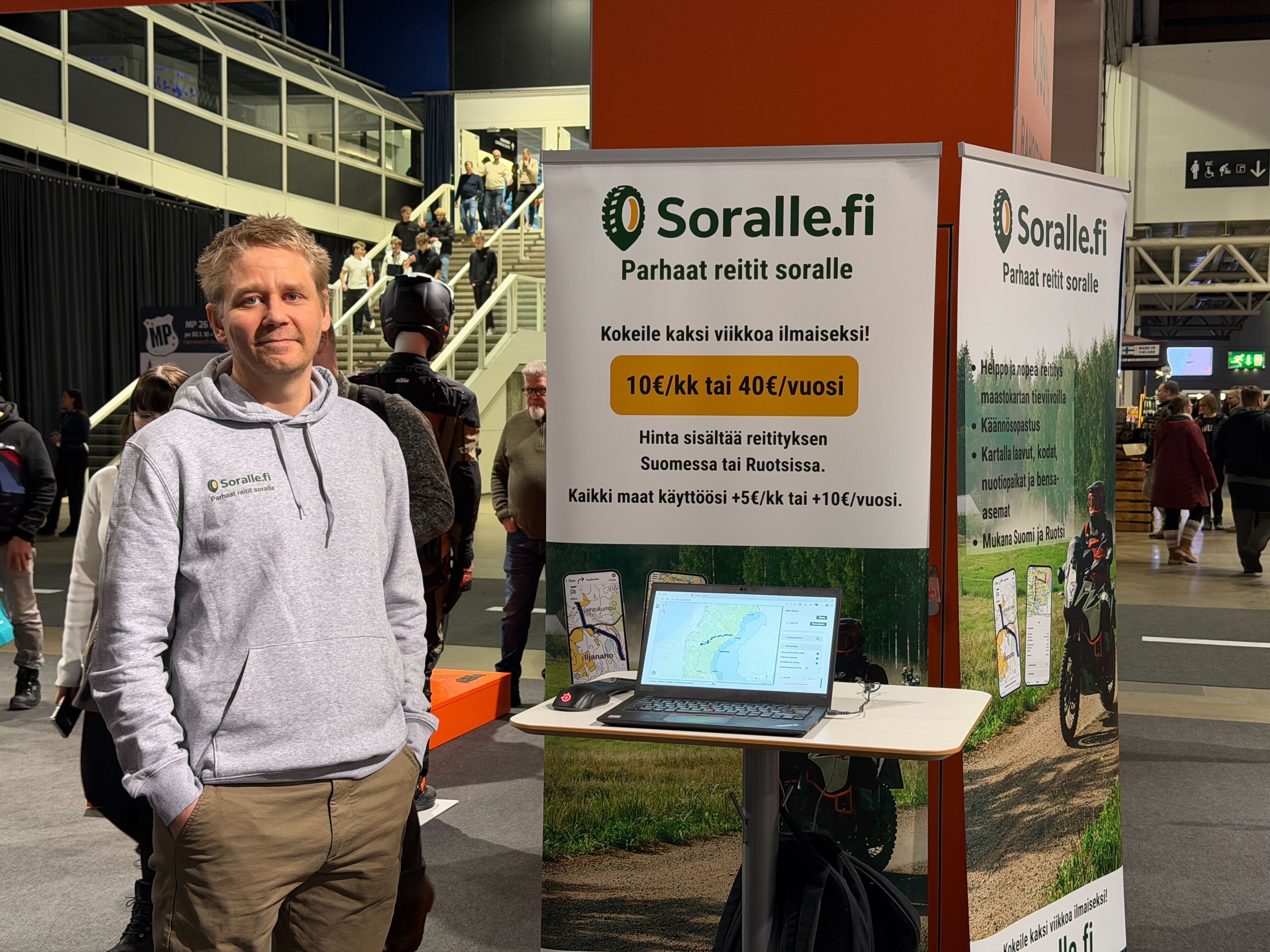 Soralle.fi-ständi MP26-messuilla