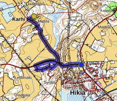 Hikiän suunnalla toimimaton risteys